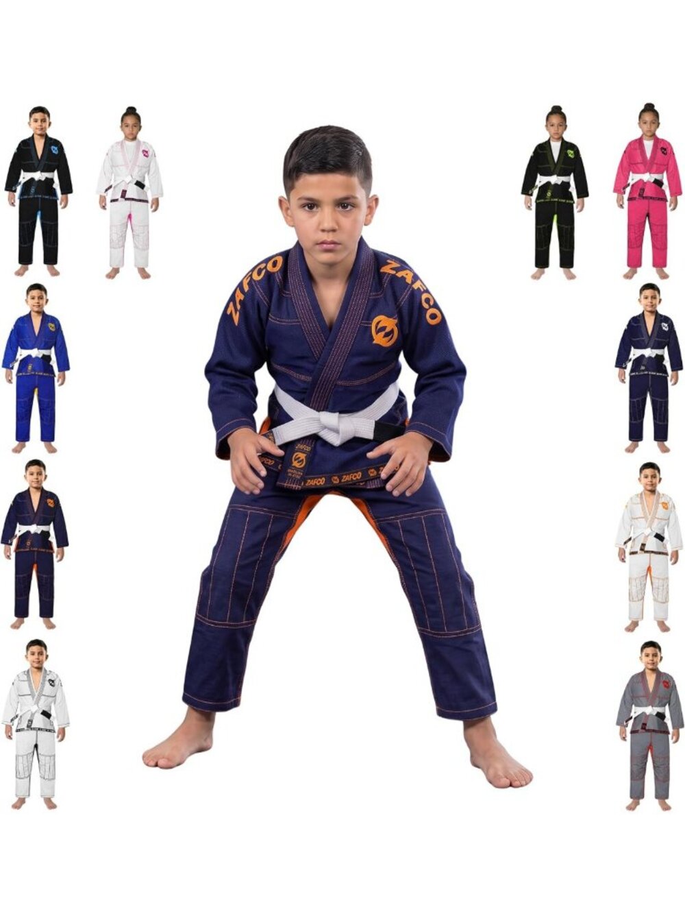 Lightweight Kids Jiu Jitsu Gi for Boys & Girls - BJJ Grappling Kimono with White